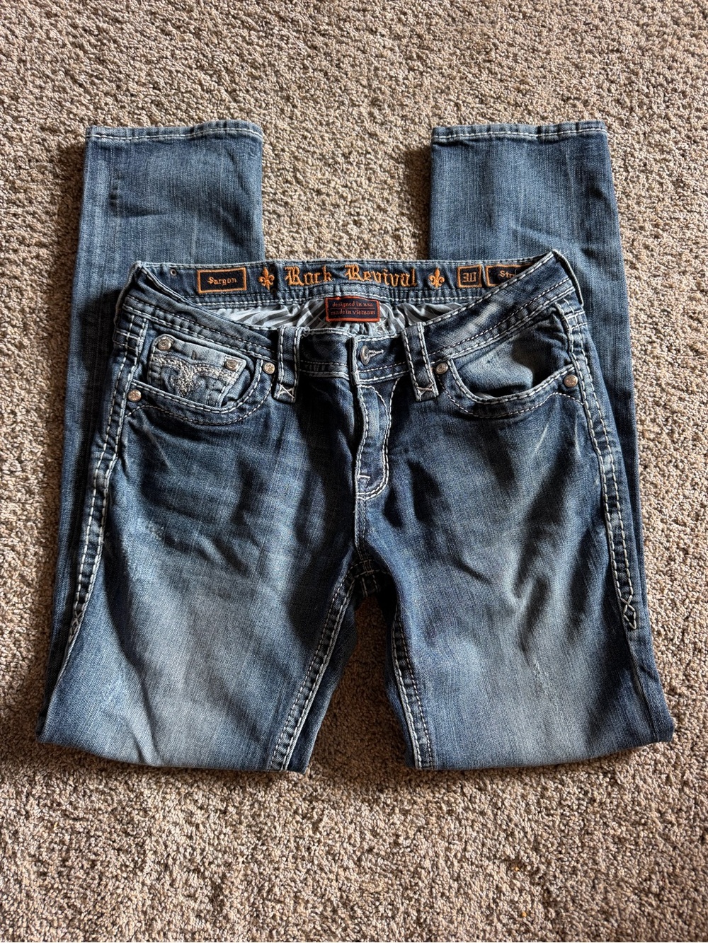 Rock Revival Women's Straight Leg Blue Washed Jeans